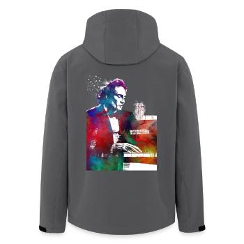 Pianist Musik Kunst - Recycelte Männer Softshell-Jacke von Stanley/Stella - Anthrazit - Hinten - AI Model Male 185 light (185cm)