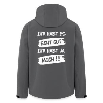 Ihr habt es echt gut - Ihr habt ja mich - Recycelte Männer Softshell-Jacke von Stanley/Stella - Anthrazit - Hinten - AI Model Male 185 light (185cm)