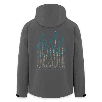 Dekorative Pflanzen - Recycelte Männer Softshell-Jacke von Stanley/Stella - Anthrazit - Hinten - AI Model Male 185 light (185cm)