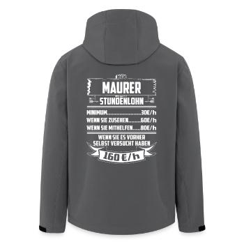 Maurer Stundenlohn - Recycelte Männer Softshell-Jacke von Stanley/Stella - Anthrazit - Hinten - AI Model Male 185 light (185cm)