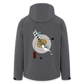 Samurai Katana - Recycelte Männer Softshell-Jacke von Stanley/Stella - Anthrazit - Hinten - AI Model Male 185 light (185cm)