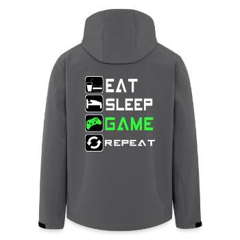 Eat sleep game repeat - gaming Gamer Shirt - Recycelte Männer Softshell-Jacke von Stanley/Stella - Anthrazit - Hinten - AI Model Male 185 light (185cm)
