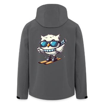 Schneeeule Skifahrer, Winterurlaub Charme - Recycelte Männer Softshell-Jacke von Stanley/Stella - Anthrazit - Hinten - AI Model Male 185 light (185cm)