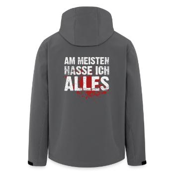 Am meisten hasse ich alles - Recycelte Männer Softshell-Jacke von Stanley/Stella - Anthrazit - Hinten - AI Model Male 185 light (185cm)