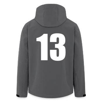 13 - Recycelte Männer Softshell-Jacke von Stanley/Stella - Anthrazit - Hinten - AI Model Male 185 light (185cm)