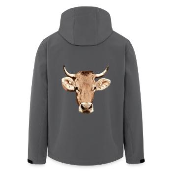 Kuh Kopf Bauernhof Tier Bauer Landwirt Kühe Vieh - Recycelte Männer Softshell-Jacke von Stanley/Stella - Anthrazit - Hinten - AI Model Male 185 light (185cm)