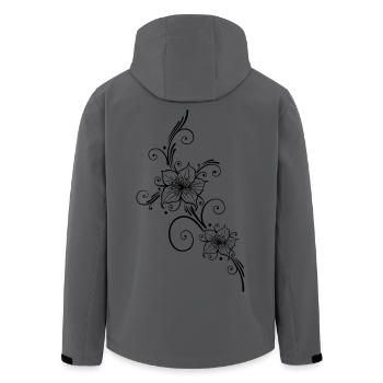 Lilien mit floralem filigranen Ornament - Recycelte Männer Softshell-Jacke von Stanley/Stella - Anthrazit - Hinten - AI Model Male 185 light (185cm)