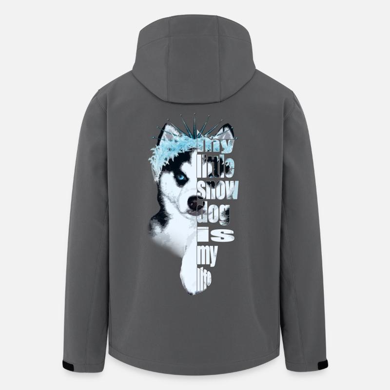 Eisbedeckter Husky mit Spruch - Recycelte Männer Softshell-Jacke von Stanley/Stella - Anthrazit