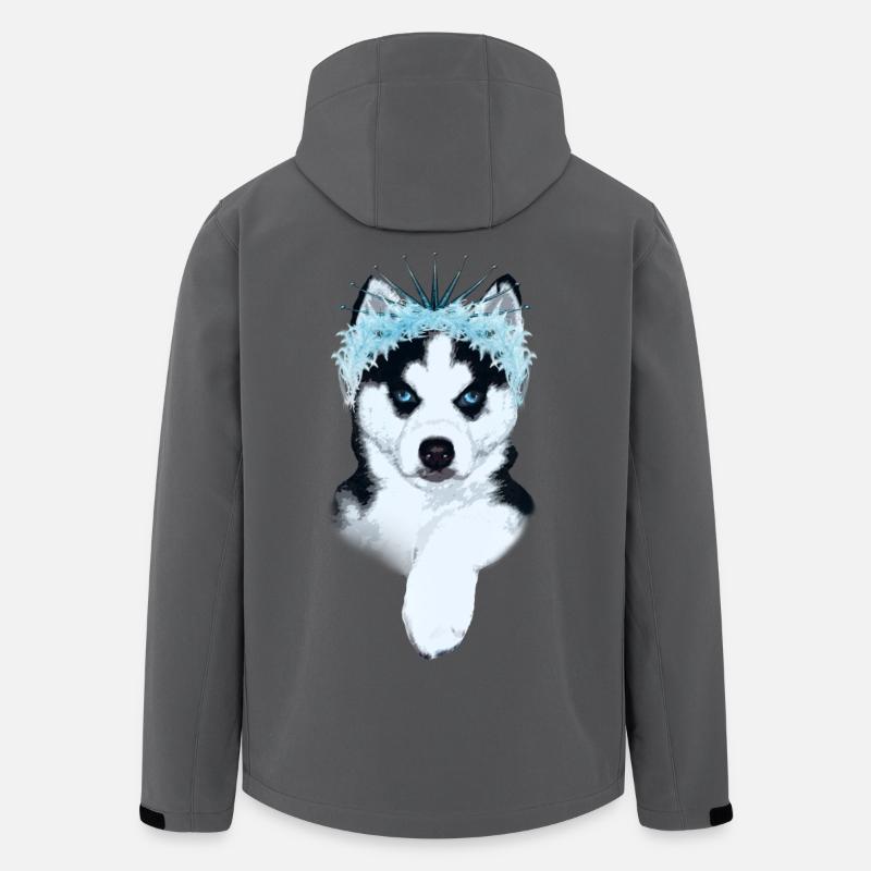 Princesse des glaces - Husky avec couronne - Veste softshell homme en polyester recyclé Stanley/Stella - charbon