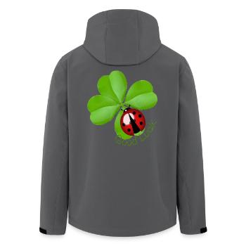 Good Luck Clover with Ladybug | Lucky Charm Art - Recycelte Männer Softshell-Jacke von Stanley/Stella - Anthrazit - Hinten - AI Model Male 185 light (185cm)