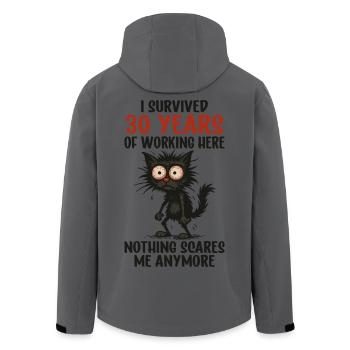 30 Year Company Anniversary Service Anniversary Work - Men’s Recycled Softshell Jacket by Stanley/Stella - anthracite - Back - AI Model Male 185 light (185cm)