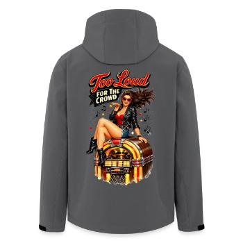 Rockabilly Pin-Up: Too Loud For The Crowd - Recycelte Männer Softshell-Jacke von Stanley/Stella - Anthrazit - Hinten - AI Model Male 185 light (185cm)