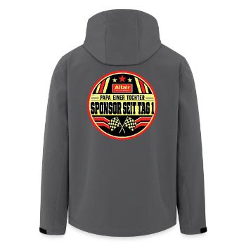Papa einer Tochter: Sponsor seit Tag 1." - Recycelte Männer Softshell-Jacke von Stanley/Stella - Anthrazit - Hinten - AI Model Male 185 light (185cm)