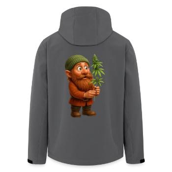 Begeisterter Zwerg mit Cannabispflanze - Recycelte Männer Softshell-Jacke von Stanley/Stella - Anthrazit - Hinten - AI Model Male 185 light (185cm)