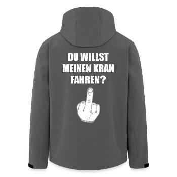 Du willst meinen Kran fahren - Mittelfinger - Recycelte Männer Softshell-Jacke von Stanley/Stella - Anthrazit - Hinten - AI Model Male 185 light (185cm)