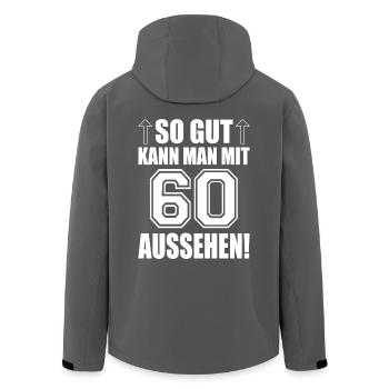So gut kann man mit 60 aussehen - Recycelte Männer Softshell-Jacke von Stanley/Stella - Anthrazit - Hinten - AI Model Male 185 light (185cm)
