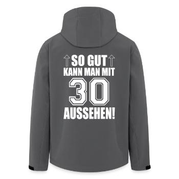 So gut kann man mit 30 aussehen - Recycelte Männer Softshell-Jacke von Stanley/Stella - Anthrazit - Hinten - AI Model Male 185 light (185cm)