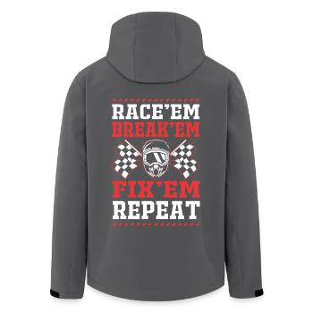 Drag Race - Recycelte Männer Softshell-Jacke von Stanley/Stella - Anthrazit - Hinten - AI Model Male 185 light (185cm)