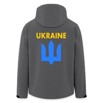 Ukraine - Recycelte Männer Softshell-Jacke von Stanley/Stella - Anthrazit - Hinten - AI Model Male 185 light (185cm)