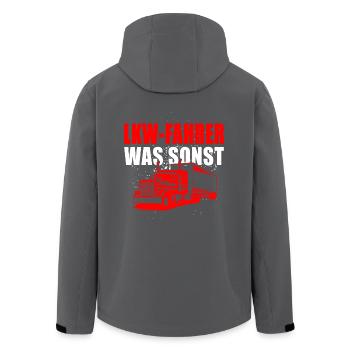 LKW Fahrer was sonst - Recycelte Männer Softshell-Jacke von Stanley/Stella - Anthrazit - Hinten - AI Model Male 185 light (185cm)