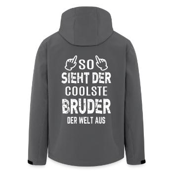 Cooler Bruder, Coolster Bruder, Bester Bruder Welt - Recycelte Männer Softshell-Jacke von Stanley/Stella - Anthrazit - Hinten - AI Model Male 185 light (185cm)