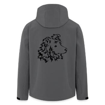 Langhaar-Collie - Recycelte Männer Softshell-Jacke von Stanley/Stella - Anthrazit - Hinten - AI Model Male 185 light (185cm)