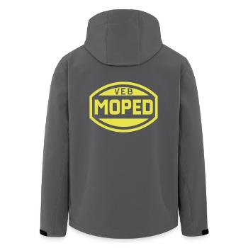 VEB Moped Logo (1c) - Recycelte Männer Softshell-Jacke von Stanley/Stella - Anthrazit - Hinten - AI Model Male 185 light (185cm)
