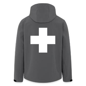 Schweiz - Recycelte Männer Softshell-Jacke von Stanley/Stella - Anthrazit - Hinten - AI Model Male 185 light (185cm)