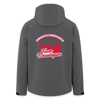 Junggesellenabschied Team Bräutigam - Recycelte Männer Softshell-Jacke von Stanley/Stella - Anthrazit - Hinten - AI Model Male 185 light (185cm)