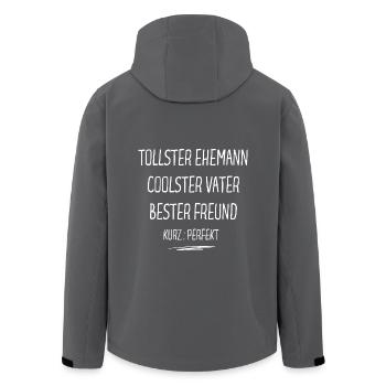 Tollster Ehemann, coolster Vater, bester Freund. - Recycelte Männer Softshell-Jacke von Stanley/Stella - Anthrazit - Hinten - AI Model Male 185 light (185cm)