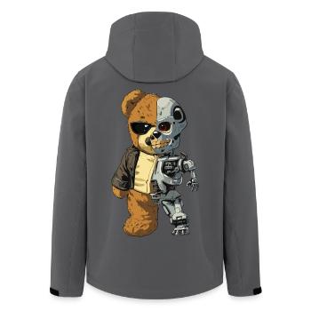 Bärenroboter Cyborg - Recycelte Männer Softshell-Jacke von Stanley/Stella - Anthrazit - Hinten - AI Model Male 185 light (185cm)