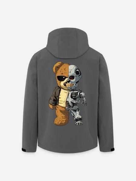 Ours Robot Cyborg - Veste softshell homme en polyester recyclé Stanley/Stella - charbon