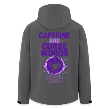 Caffeine and Curse Words - Men’s Recycled Softshell Jacket by Stanley/Stella - anthracite - Back - AI Model Male 185 light (185cm)