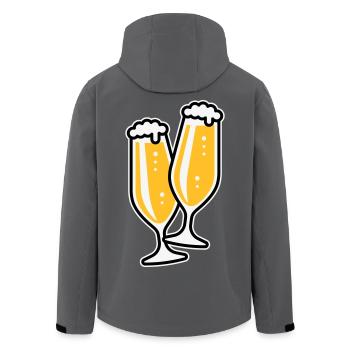 2 Pilsgläser Stoßen An (Bier Pils Schlank / 3C) - Recycelte Männer Softshell-Jacke von Stanley/Stella - Anthrazit - Hinten - AI Model Male 185 light (185cm)