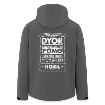DYOR FUD HODL - Recycelte Männer Softshell-Jacke von Stanley/Stella - Anthrazit - Hinten - AI Model Male 185 light (185cm)