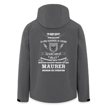 Maurer Tshirt Maurermeister Prüfung Geschenk - Recycelte Männer Softshell-Jacke von Stanley/Stella - Anthrazit - Hinten - AI Model Male 185 light (185cm)