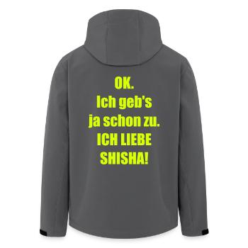 JA_ICH_LIEBE_SHISHA! - Recycelte Männer Softshell-Jacke von Stanley/Stella - Anthrazit - Hinten - AI Model Male 185 light (185cm)