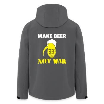 Bier Handgranate Frieden Krieg Statement Geschenk - Recycelte Männer Softshell-Jacke von Stanley/Stella - Anthrazit - Hinten - AI Model Male 185 light (185cm)