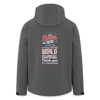 Bücherwurm Leseratte Buch Fan Shirt Geschenk Funny - Recycelte Männer Softshell-Jacke von Stanley/Stella - Anthrazit - Hinten - AI Model Male 185 light (185cm)