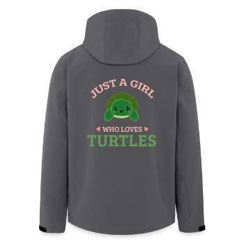 Lustige Schildkröte - Just a Girl who love Turtles - Recycelte Männer Softshell-Jacke von Stanley/Stella - Anthrazit - Hinten - AI Model Male 185 light (185cm)