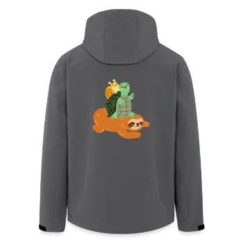 Lustige Schildkröte Faultier Schnecke - Geschenk - Recycelte Männer Softshell-Jacke von Stanley/Stella - Anthrazit - Hinten - AI Model Male 185 light (185cm)