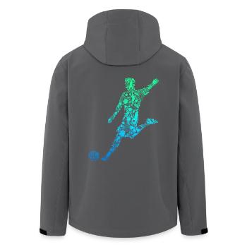 Fußball Fußballer Kinder Jungen Herren - Recycelte Männer Softshell-Jacke von Stanley/Stella - Anthrazit - Hinten - AI Model Male 185 light (185cm)