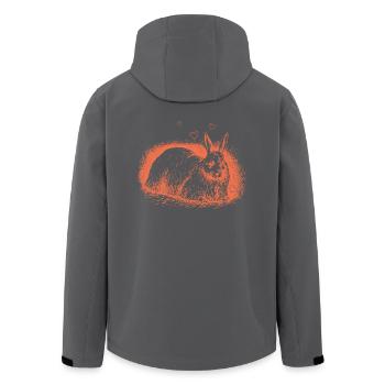 Retro Hase mit Herzen Osterhase - Recycelte Männer Softshell-Jacke von Stanley/Stella - Anthrazit - Hinten - AI Model Male 185 light (185cm)