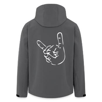 Pommesgabel Hard Rock - Recycelte Männer Softshell-Jacke von Stanley/Stella - Anthrazit - Hinten - AI Model Male 185 light (185cm)