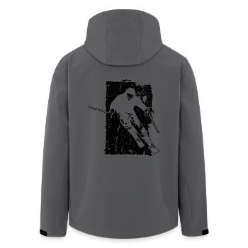 ski skifahrer grunge abfahrt - Recycelte Männer Softshell-Jacke von Stanley/Stella - Anthrazit - Hinten - AI Model Male 185 light (185cm)