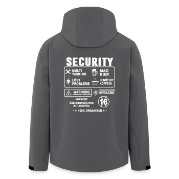Achtung Security Sicherheitsdienst - Recycelte Männer Softshell-Jacke von Stanley/Stella - Anthrazit - Hinten - AI Model Male 185 light (185cm)