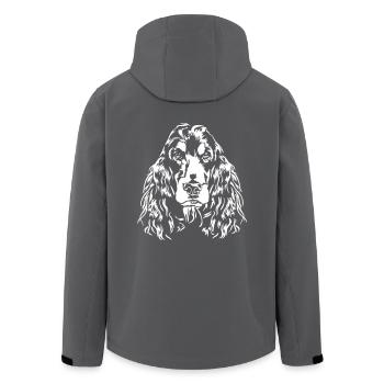 COCKER SPANIEL Hundeportrait Wilsigns - Recycelte Männer Softshell-Jacke von Stanley/Stella - Anthrazit - Hinten - AI Model Male 185 light (185cm)