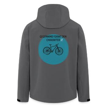 Fahrrad 2 - Recycelte Männer Softshell-Jacke von Stanley/Stella - Anthrazit - Hinten - AI Model Male 185 light (185cm)