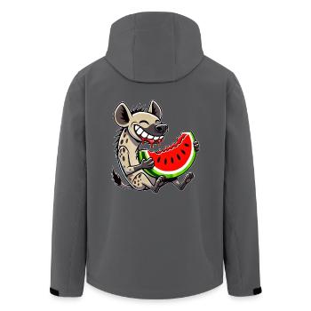 Süße Hyäne mit Wassermelone Cartoon Frucht Sommer - Recycelte Männer Softshell-Jacke von Stanley/Stella - Anthrazit - Hinten - AI Model Male 185 light (185cm)