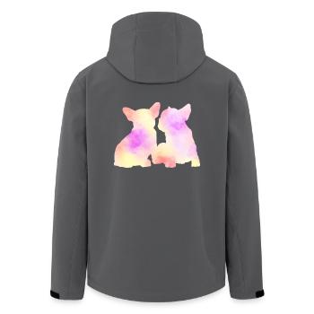 French Bulldog - Recycelte Männer Softshell-Jacke von Stanley/Stella - Anthrazit - Hinten - AI Model Male 185 light (185cm)